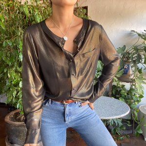 Ann Taylor | Lightweight Sheer Metallic Blouse